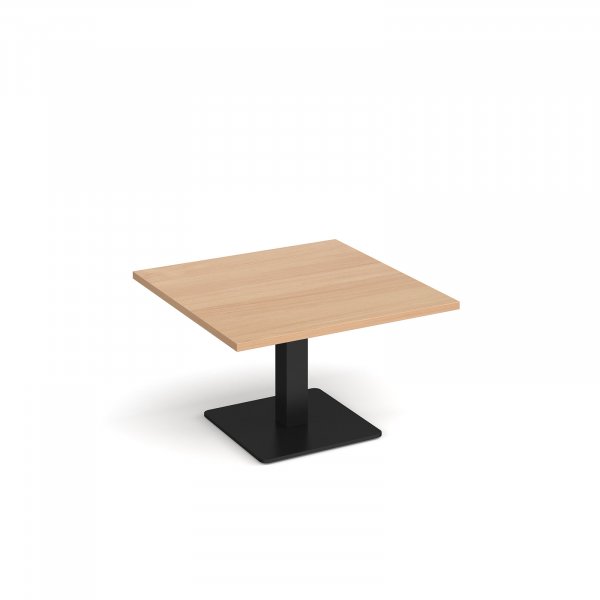 Square Coffee Table | 800 x 800mm | 490mm High | Beech | Square Black Base | Brescia