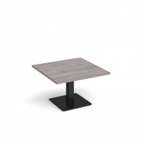 Square Coffee Table | 800 x 800mm | 490mm High | Grey Oak | Square Black Base | Brescia