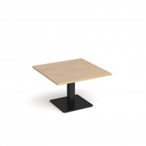 Square Coffee Table | 800 x 800mm | 490mm High | Kendal Oak | Square Black Base | Brescia