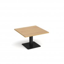 Square Coffee Table | 800 x 800mm | 490mm High | Oak | Square Black Base | Brescia