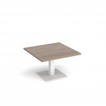 Square Coffee Table | 800 x 800mm | 490mm High | Barcelona Walnut | Square White Base | Brescia