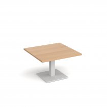 Square Coffee Table | 800 x 800mm | 490mm High | Beech | Square White Base | Brescia