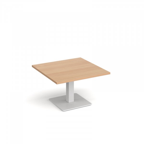 Square Coffee Table | 800 x 800mm | 490mm High | Beech | Square White Base | Brescia