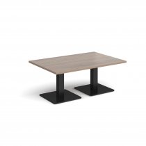 Rectangular Coffee Table | 1200 x 800mm | 490mm High | Barcelona Walnut | Square Black Steel Bases | Brescia