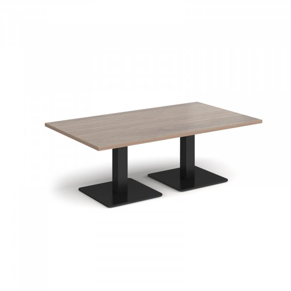 Rectangular Coffee Table | 1400 x 800mm | 490mm High | Barcelona Walnut | Square Black Steel Bases | Brescia