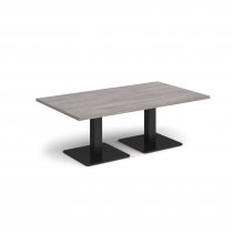 Rectangular Coffee Table | 1400 x 800mm | 490mm High | Grey Oak | Square Black Steel Bases | Brescia