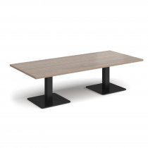 Rectangular Coffee Table | 1800 x 800mm | 490mm High | Barcelona Walnut | Square Black Steel Bases | Brescia