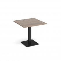 Square Café Table | 800 x 800mm | 725mm High | Barcelona Walnut | Square Black Base | Brescia