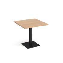 Square Café Table | 800 x 800mm | 725mm High | Beech | Square Black Base | Brescia