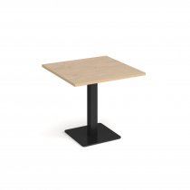 Square Café Table | 800 x 800mm | 725mm High | Kendal Oak | Square Black Base | Brescia