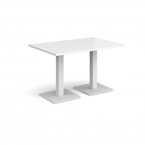 Rectangular Café Table | 1200 x 800mm | 725mm High | White | Square White Steel Bases | Brescia