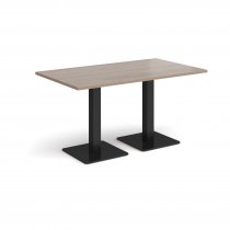 Rectangular Café Table | 1400 x 800mm | 725mm High | Barcelona Walnut | Square Black Steel Bases | Brescia