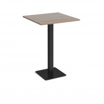 Square Poseur Table | 800 x 800mm | 1100mm High | Barcelona Walnut | Square Black Base | Brescia