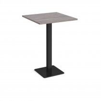 Square Poseur Table | 800 x 800mm | 1100mm High | Grey Oak | Square Black Base | Brescia