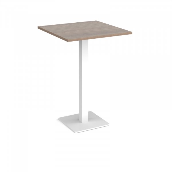 Square Poseur Table | 800 x 800mm | 1100mm High | Barcelona Walnut | Square White Base | Brescia