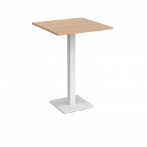 Square Poseur Table | 800 x 800mm | 1100mm High | Beech | Square White Base | Brescia