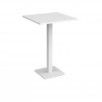 Square Poseur Table | 800 x 800mm | 1100mm High | White | Square White Base | Brescia