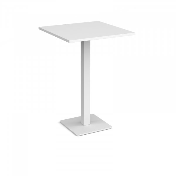 Square Poseur Table | 800 x 800mm | 1100mm High | White | Square White Base | Brescia