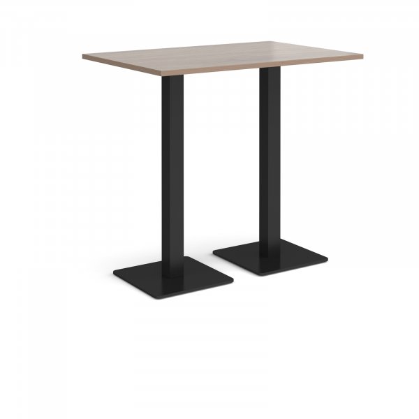 Rectangular Poseur Table | 1200 x 800mm | 1100mm High | Barcelona Walnut | Square Black Steel Bases | Brescia