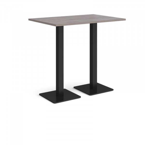 Rectangular Poseur Table | 1200 x 800mm | 1100mm High | Grey Oak | Square Black Steel Bases | Brescia