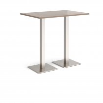 Rectangular Poseur Table | 1200 x 800mm | 1100mm High | Barcelona Walnut | Square Brushed Steel Bases | Brescia