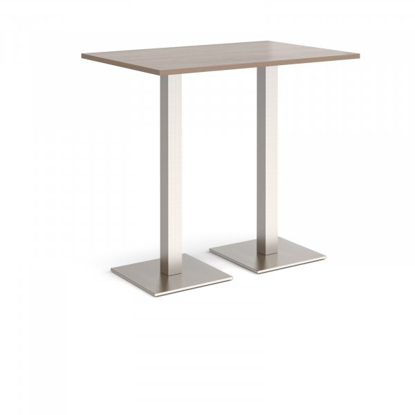 Rectangular Poseur Table | 1200 x 800mm | 1100mm High | Barcelona Walnut | Square Brushed Steel Bases | Brescia