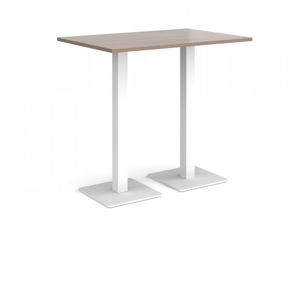 Rectangular Poseur Table | 1200 x 800mm | 1100mm High | Barcelona Walnut | Square White Steel Bases | Brescia