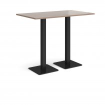 Rectangular Poseur Table | 1400 x 800mm | 1100mm High | Barcelona Walnut | Square Black Steel Bases | Brescia