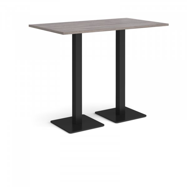 Rectangular Poseur Table | 1400 x 800mm | 1100mm High | Grey Oak | Square Black Steel Bases | Brescia