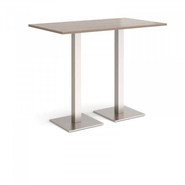 Rectangular Poseur Table | 1400 x 800mm | 1100mm High | Barcelona Walnut | Square Brushed Steel Bases | Brescia