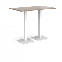 Rectangular Poseur Table | 1400 x 800mm | 1100mm High | Barcelona Walnut | Square White Steel Bases | Brescia