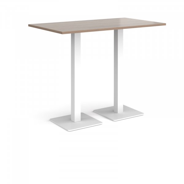 Rectangular Poseur Table | 1400 x 800mm | 1100mm High | Barcelona Walnut | Square White Steel Bases | Brescia