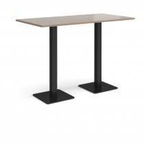 Rectangular Poseur Table | 1600 x 800mm | 1100mm High | Barcelona Walnut | Square Black Steel Bases | Brescia