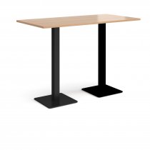 Rectangular Poseur Table | 1600 x 800mm | 1100mm High | Beech | Square Black Steel Bases | Brescia