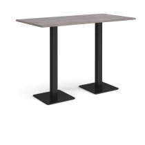 Rectangular Poseur Table | 1600 x 800mm | 1100mm High | Grey Oak | Square Black Steel Bases | Brescia