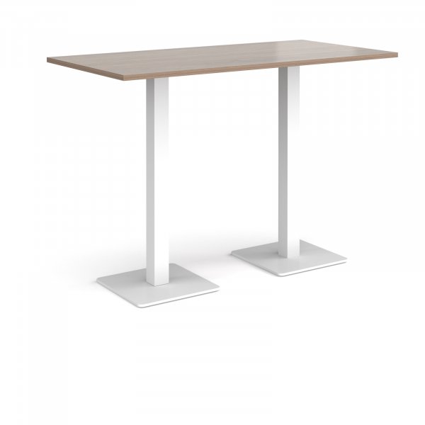 Rectangular Poseur Table | 1600 x 800mm | 1100mm High | Barcelona Walnut | Square White Steel Bases | Brescia