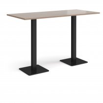 Rectangular Poseur Table | 1800 x 800mm | 1100mm High | Barcelona Walnut | Square Black Steel Bases | Brescia