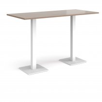 Rectangular Poseur Table | 1800 x 800mm | 1100mm High | Barcelona Walnut | Square White Steel Bases | Brescia