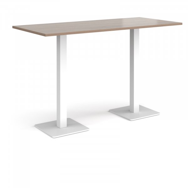 Rectangular Poseur Table | 1800 x 800mm | 1100mm High | Barcelona Walnut | Square White Steel Bases | Brescia