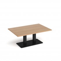 Coffee Table | 1200 x 800mm | 490mm High | Beech | Black Base | Eros