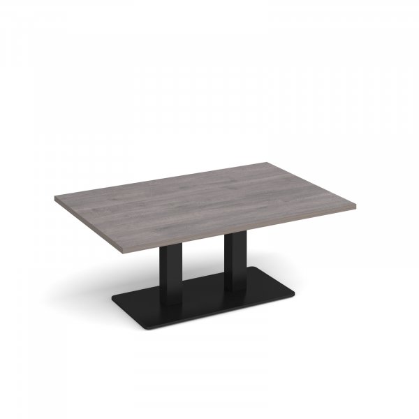 Coffee Table | 1200 x 800mm | 490mm High | Grey Oak | Black Base | Eros