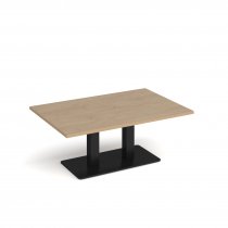 Coffee Table | 1200 x 800mm | 490mm High | Kendal Oak | Black Base | Eros