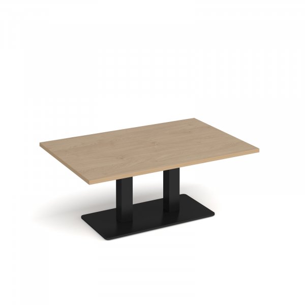 Coffee Table | 1200 x 800mm | 490mm High | Kendal Oak | Black Base | Eros