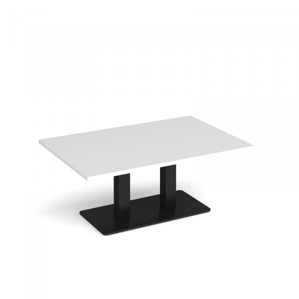 Coffee Table | 1200 x 800mm | 490mm High | White | Black Base | Eros