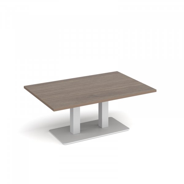 Coffee Table | 1200 x 800mm | 490mm High | Barcelona Walnut | White Base | Eros