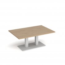 Coffee Table | 1200 x 800mm | 490mm High | Kendal Oak | White Base | Eros