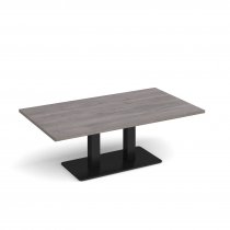 Coffee Table | 1400 x 800mm | 490mm High | Grey Oak | Black Base | Eros