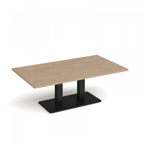 Coffee Table | 1400 x 800mm | 490mm High | Kendal Oak | Black Base | Eros