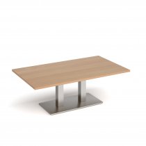 Coffee Table | 1400 x 800mm | 490mm High | Beech | Brushed Steel Base | Eros