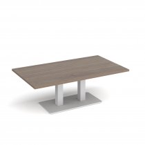 Coffee Table | 1400 x 800mm | 490mm High | Barcelona Walnut | White Base | Eros